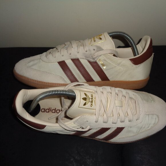 Adidas Sambas Originals OG Shoes in Cream / Preloved Brown - ID1447 Men's 9.5 - Picture 15 of 16